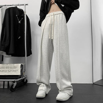 AIDASE  -  Autumn New Men's Sports Sweatpants Trendy Loose Casual Versatile Straight-leg Trousers Solid Color Drawstring Pants 21E7519 aidase-shop